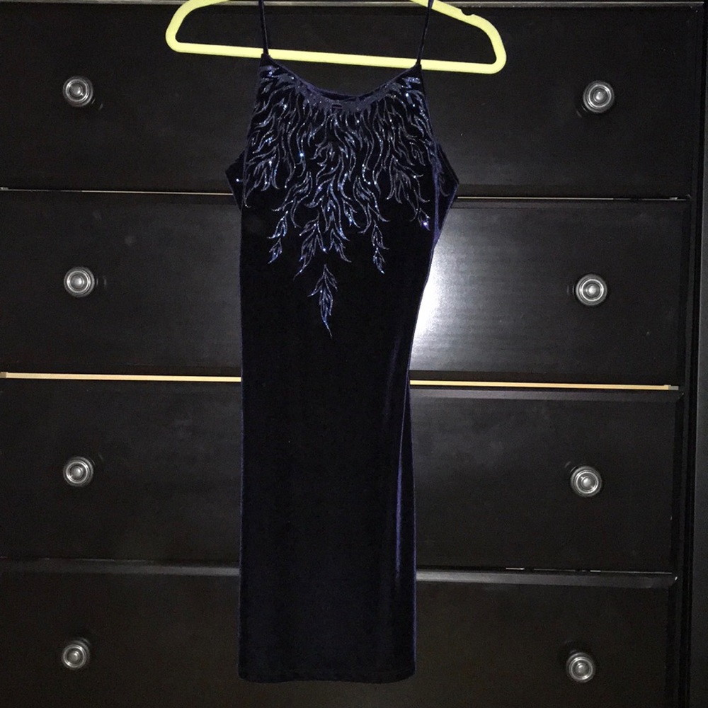 Blue Velvet Cocktail Dress